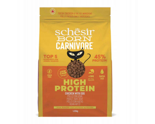 Born Carnivore, karma sucha, dla kot�w doros�ych, chicken z jajkiem, 1,25 g, worek