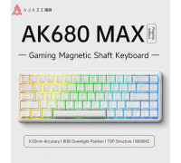 gamingowa mechaniczna AK680 MAX Magnetic Switch-ABS White Keycaps-RGB -Aluminum Positioning Plate-Wired Version