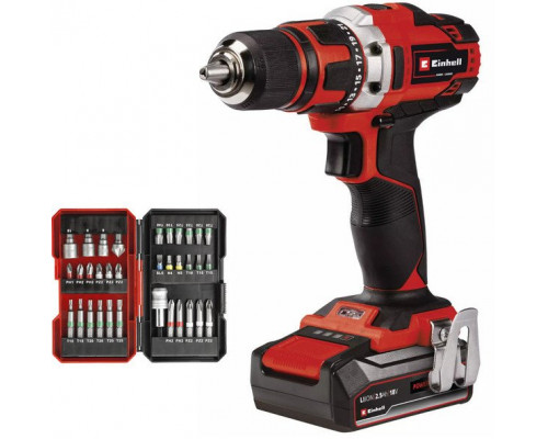 Akku-Bohrschrauber TE-CD 18/40 Li, 18 Volt(rot/schwarz, 1x Li-Ion-Akku 2,5Ah, mit Bit-Set 34-teilig)