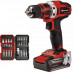Akku-Bohrschrauber TE-CD 18/40 Li, 18 Volt(rot/schwarz, 1x Li-Ion-Akku 2,5Ah, mit Bit-Set 34-teilig)