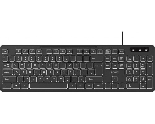Savio KB-04 klawiatura Dom/Biuro USB QWERTY UK międzynarodowy Czarny