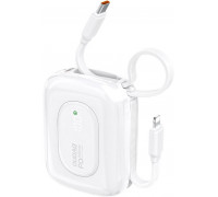 Dudao K32 10000 mAh with a built-in kablem USB-C/Lightning - biały