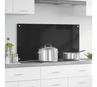 vidaXL Przód kuchenny Czarny 100 x 50 x 0.8 cm szkło hartowane