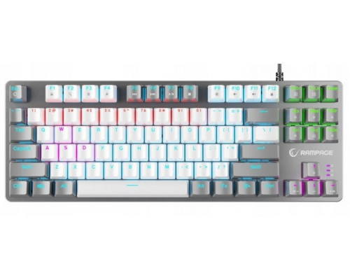 Rampage gamingowa mechaniczna Snug RGB KRGD Red biało-szara