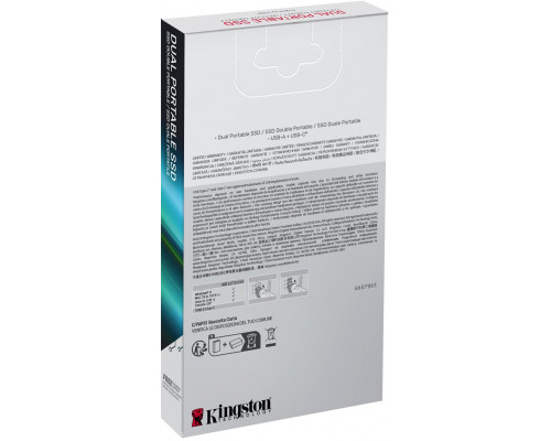 SSD Kingston 512GB Dual USB-A/C Portable SSD Up to 1050MB/s USB 3.2 Gen 2