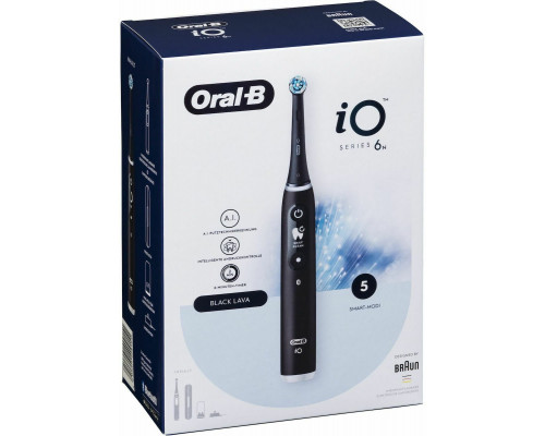 Brush Oral-B Electric Toothbrush | iO6s | Rechargeable | For adults | Number of brush heads included 1 | Number of teeth brushing modes 4 | Black Lava