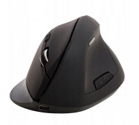 Myszka ergonomiczna pionowa Q-CONNECT, 6-przyciskowa z akumulatorem, dla praworęcznych, czarna