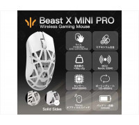 WLMouse Beast X Mini Pro Solid Sides Gaming mysz, Omron Optical Switches - biały