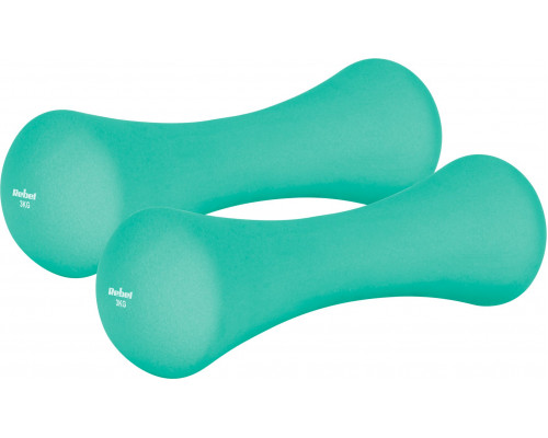 Hantelki cast iron neoprene 2x3kg, REBEL ACTIVE