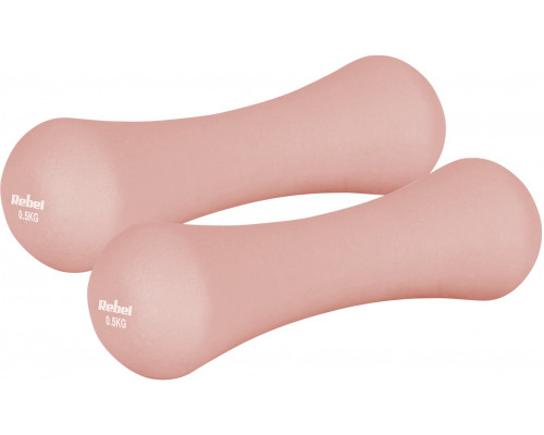 Hantelki cast iron neoprene 2x0.5kg, REBEL ACTIVE