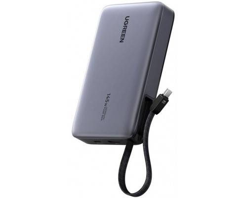 20000mAh Ugreen PB551 145W USB-A, USB-C + wbudowany cable (gray)
