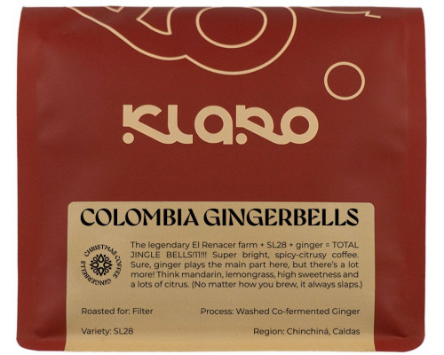 Klaro - kawa ziarnista Kolumbia Gingerbells Washed Co-fermented Ginger Filter 200 g