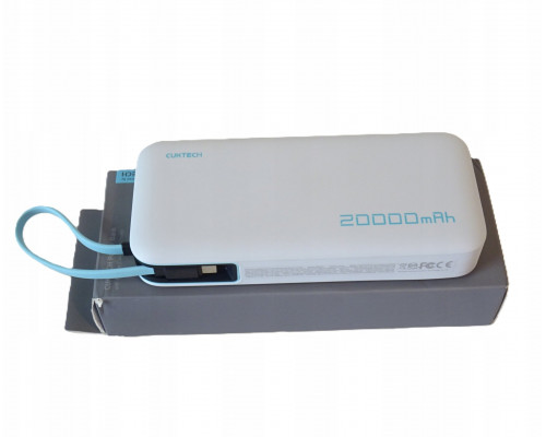 Cuktech Cuktech CUKP200NGLLG 55W 20000mAh With built-in cable USB-C - White