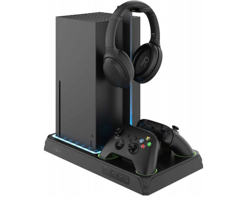 Multifunctionala station FIXED pro Xbox Series X a S with  wentylacją i łaforwaniem dla dwóch controller|ów Xbox, cwith arny