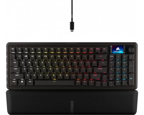 Corsair Vanguard 96 bezklawiatura   RGB z wyświetlaczem LCD, układ klawiszy DE - Black (CH-91F901E-DE)