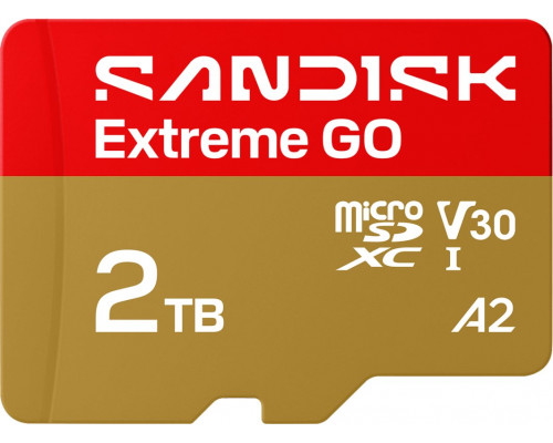 SD  SanDisk Extreme GO MicroSDXC 2 TB Class 10 UHS-I/U3 A2 V30 (SDSQXGN-2T00-GN6MN)