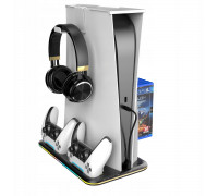 iLike Sim Cooler stand with controller charger for Sony Play Station 5 / 5 Slim RGB Black (STK-DZ504)