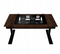 Gaming galds Lian Li DK07 Wood Brązowo-Black 148 cm x 87.7 cm