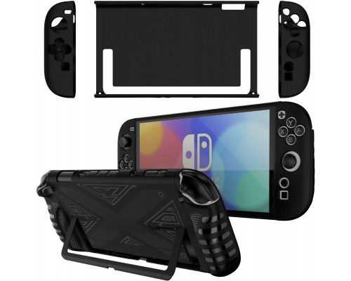 Strafor Etui for Nintenfor Switch 2 2025 Kickstand silikonowe 3-cwith ęściowe Cwith arne