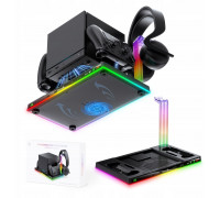 JYS Station chłodwith ąca JYS-SDM003-V2 LED RGB with  łaforwarką na 2 pady, 4x USB i standiem for Steam Machine (SB11945)