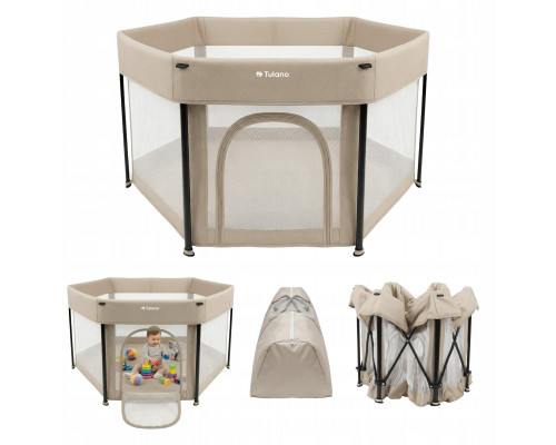 King Kids Kojec dla dziecka składany Cozy 30 Beige (TN-COZY 30 BEIGE)