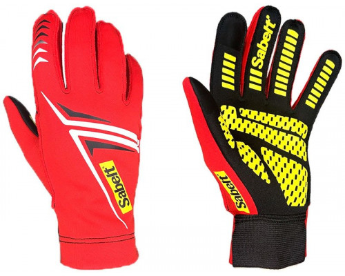 Sabelt G34 Sim Gloves Rękawice wyścigowe, with  obsługą fortyku, silikonowa dłoń, 216-223mm obwód - cwith erwony, S (00319-02-02-RED-S)