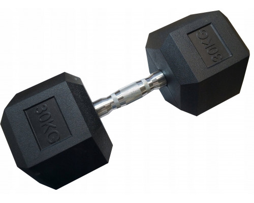 Kubisport Hantla Jednoręczna Sześciokątna Gumowana Ciężar Obciążenie 30 kg (Kub_05-CB30HEX)