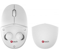 C-Tech S TWS słuchawkami Dual mode WLM-21, bezprzewodowa, BT5.0 + 2,4GHz, 1600DPI, 3 przyciski, USB nano receiver, biała (WLM-21W)