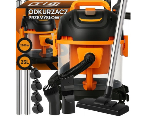Retoo Uniwersalny bezworkowy przemysłowy mocny 2200W 4w1 zbiornik 25L (5903418555399)
