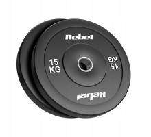 Rebel olympic rubberized bumper zestaw 2x15kg, otwór 51 mm, ACTIVE (RBA-2144-15)
