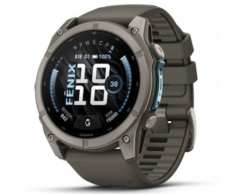 Smartwatch Garmin Fenix 9 43mm Amoled Titanium z silikonowym paskiem w kolorze Pebble Gray 010-04761-11 (07537593809910)