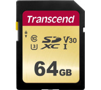 SD  Transcend 500S SDXC 64 GB Class 10 UHS-I/U3 V30 (TS64GSDC500S)