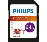 SD  Philips SDXC 64 GB Class 10 UHS-I/U1 V10 (FM64SD55B/10)