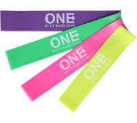 One Fitness Mini Band PBF-SET04 dažādu pretestības līmeņu komplekts daudzkrāsains 4 gab.