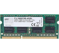 G.Skill SODIMM, DDR3L, 4 GB, 1600 MHz, CL9 (F3-1600C9S-4GSL)