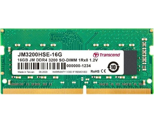 Transcend JetRam, SODIMM, DDR4, 16 GB, 3200 MHz, CL22 (JM3200HSE-16G)