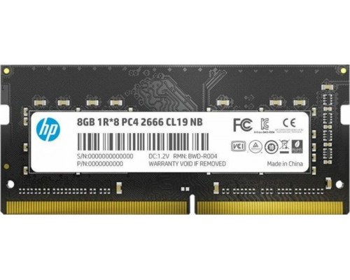 HP SODIMM, DDR4, 8 GB, 2666 MHz, CL19 (7EH98AA#ABB)