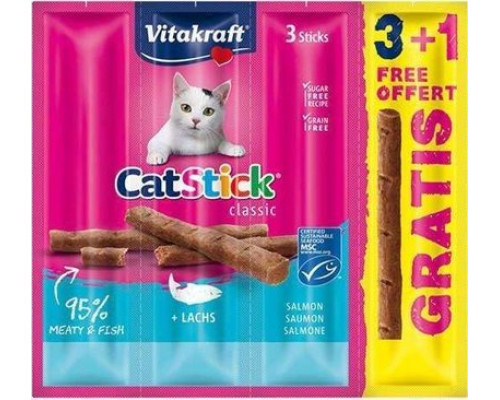 Vitakraft VITAKRAFT CAT-STICK MINI Z ŁOSOSIEM 3 + 1 GRATIS