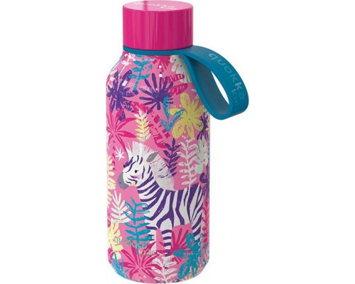 Quokka Quokka Solid Kids with strap - of steel stainlessj 330 ml with belt (Zebras)