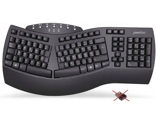 Perixx Perixx PERIBOARD-612B DE, ergonomic keyboard, dual mode, wireless/Bluetooth, Windows/Mac, black