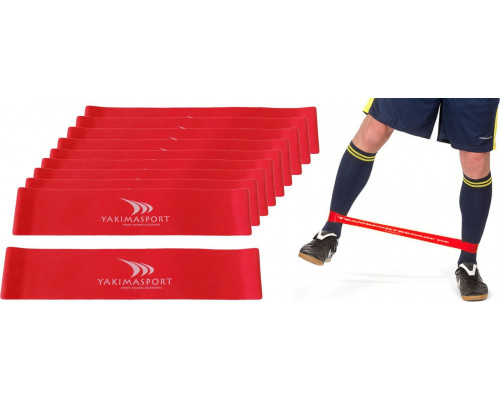 YakimaSport Fitness gumijasija - 20 gumijasiju komplekts SARKANAS vidēja pretestība