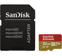 SD  SanDisk Extreme MicroSDHC 32 GB Class 10 UHS-I/U3 A1 V30 (SDSQXAF-032G-GN6MA)