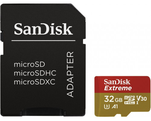 SD  SanDisk Extreme MicroSDHC 32 GB Class 10 UHS-I/U3 A1 V30 (SDSQXAF-032G-GN6MA)