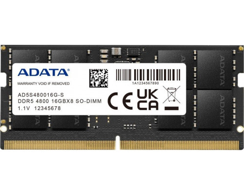 ADATA SODIMM, DDR5, 32 GB, 4800 MHz, CL40 (AD5S480032G-S)