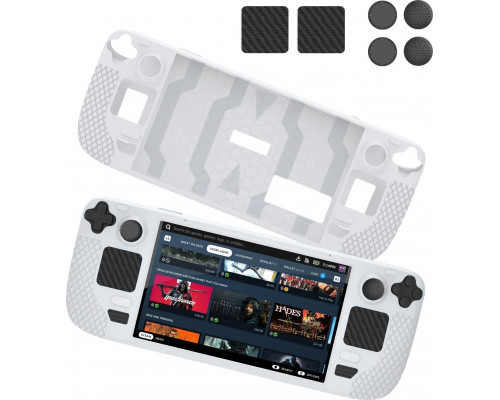 JYS Case Case Etui + Covers Gumki Na Prwith yciski For Steam Deck / White / Jys-sd011