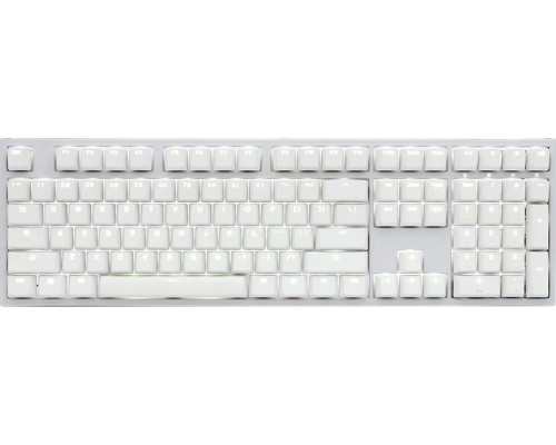 Ducky Ducky One 2 White Edition PBT Gaming Tastatur, MX-Speed-Silver, weiße LED - weiß