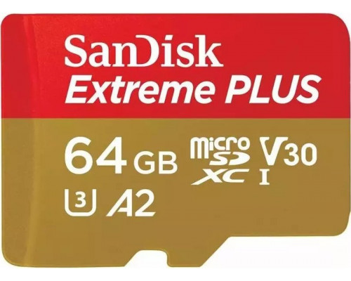 SD  WD Extreme Plus MicroSDXC 64 GB Class 10 UHS-I/U3 A2 V30 (SDSQXBU-064G-GN6MA)