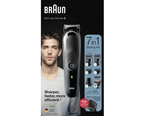 Braun Braun All-in-one MGK5345 trymer do brody Bateria 2,1 cm Black, Blue