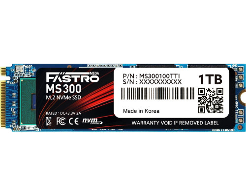 SSD 1TB SSD MegaFastro MS300 1TB M.2 2280 PCI-E x4 Gen4 NVMe (MS300100TTI)