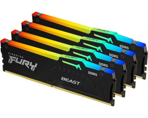 Kingston Fury Beast RGB, DDR5, 64 GB, 5200MHz, CL40 (KF552C40BBAK4-64)